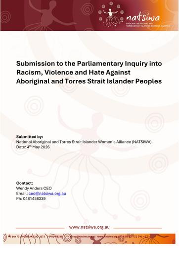 NATSIWA Submission to Parlimentary Inquiry into Racism, Violence and Hate against Aboriginal people
