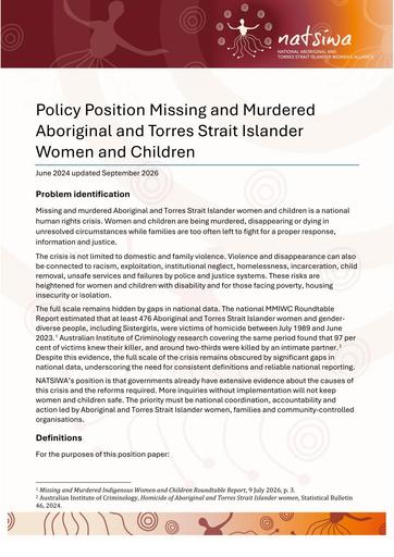NATSIWA Policy Position   Missing and Murdered Women and Children (2026)
