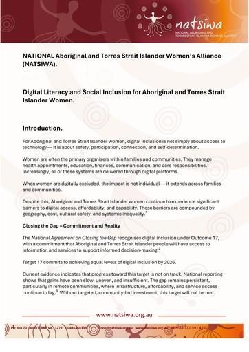 NATSIWA Report on Digital Inclusion and Access April 2026