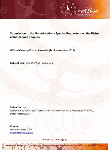 NATSIWA Submission to the United Nations Special Rapporteur on the Rights of Indigenous Peoples Final