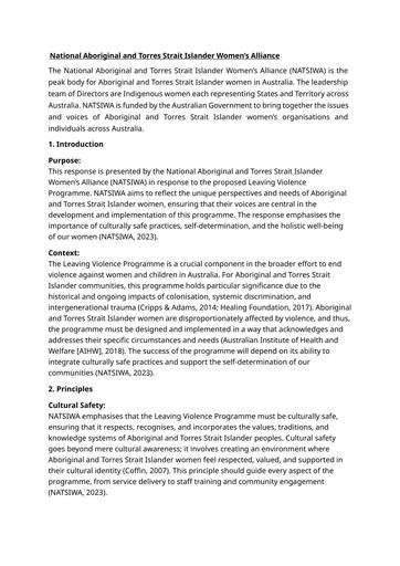 Leaving Violence Program Submission