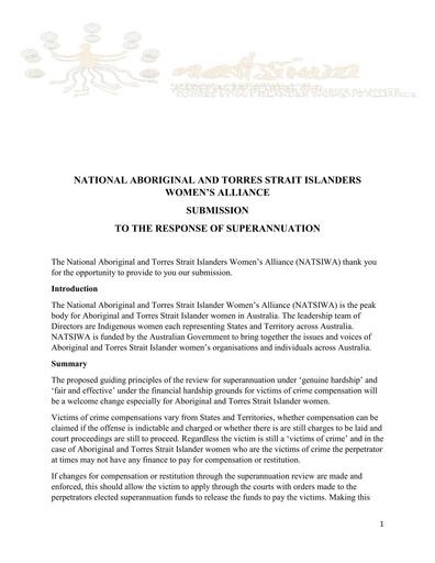Submission to the Response of Superannuation (2020)