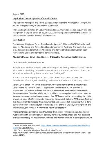 Recognition of Unpaid Carers 09 09 2023 DRAFT II